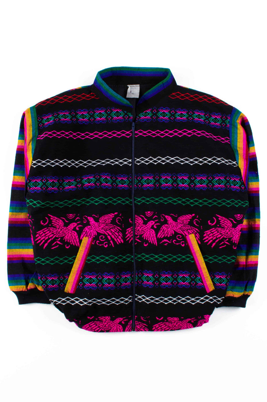 Black & Neon Rainbow Pattern Jacket