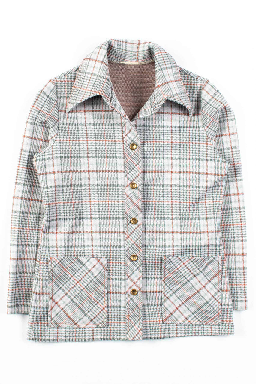 Vintage Plaid Button Up Jacket