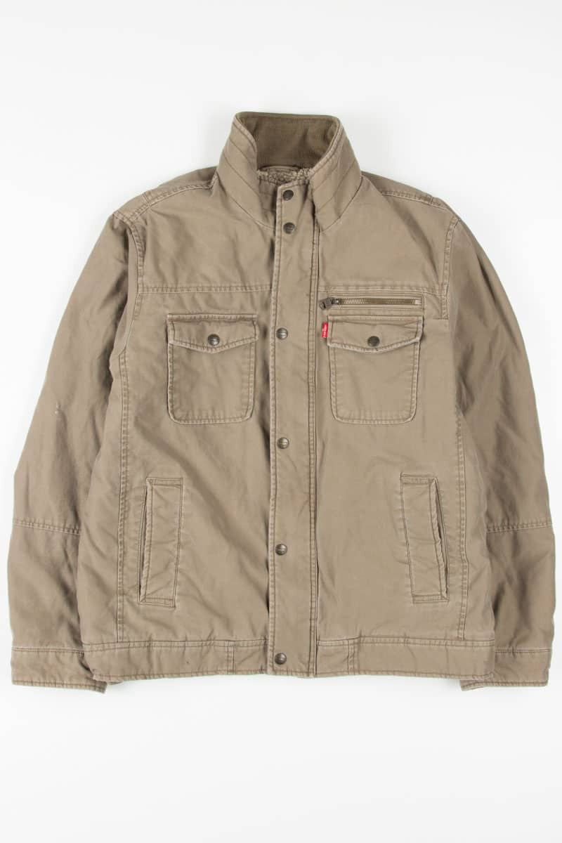 Brown Levi's Sherpa Lined Military Jacket