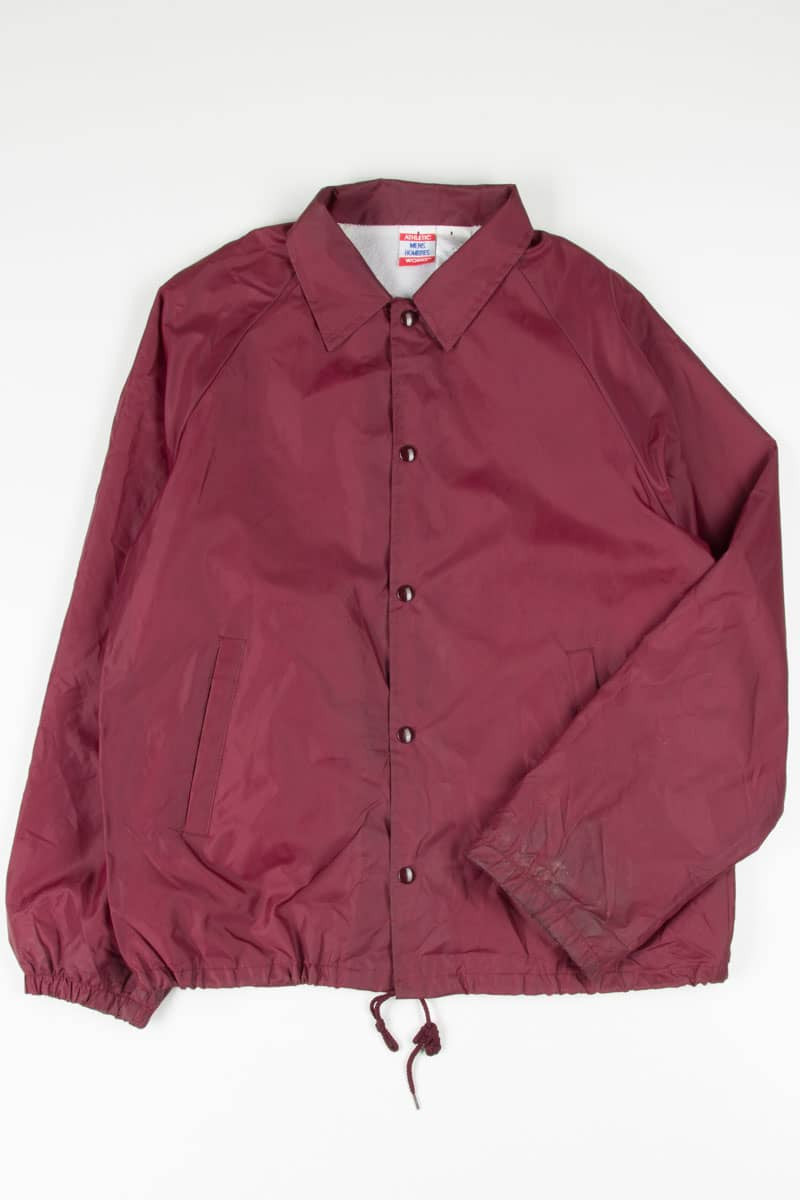 Burgundy Nylon Coach Jacket
