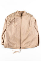 Tan Ruched Shoulder Light Jacket