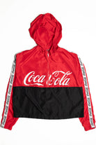 Mint Condition! Coca-Cola Cropped Hooded Half Zip Windbreaker