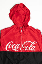 Mint Condition! Coca-Cola Cropped Hooded Half Zip Windbreaker