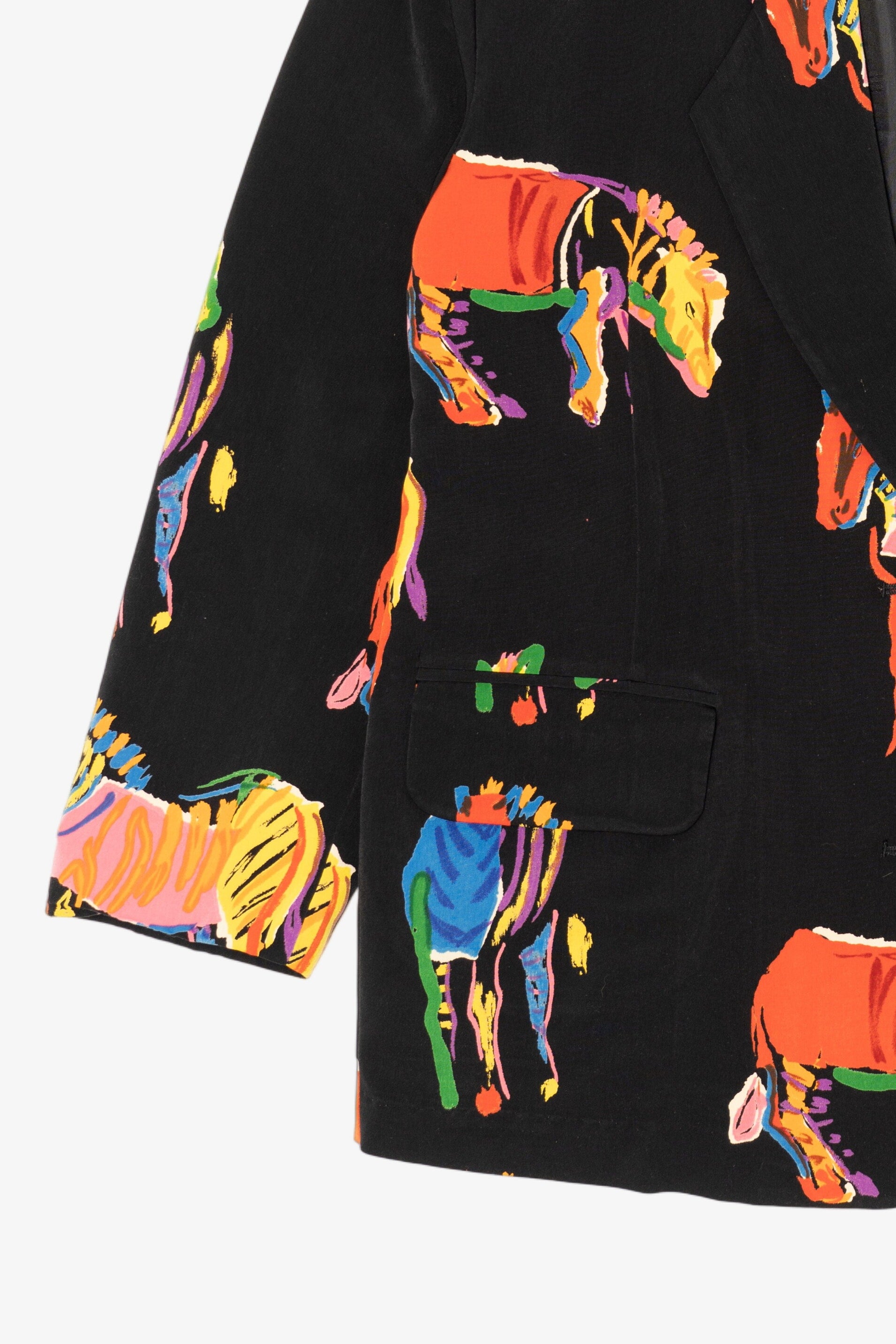 Vintage Sang An Colorful Abstract Zebras Blazer (1980s)