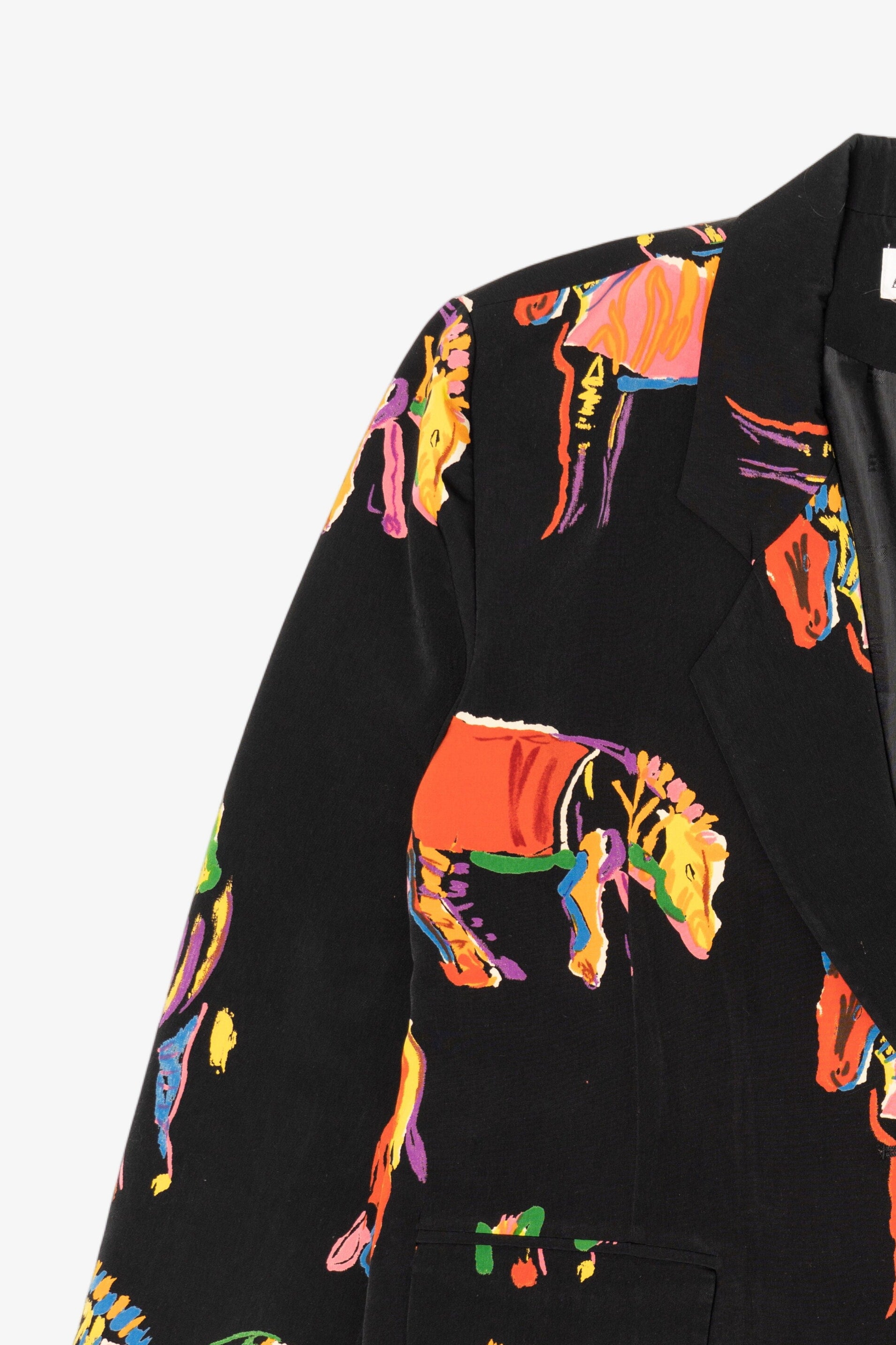 Vintage Sang An Colorful Abstract Zebras Blazer (1980s)