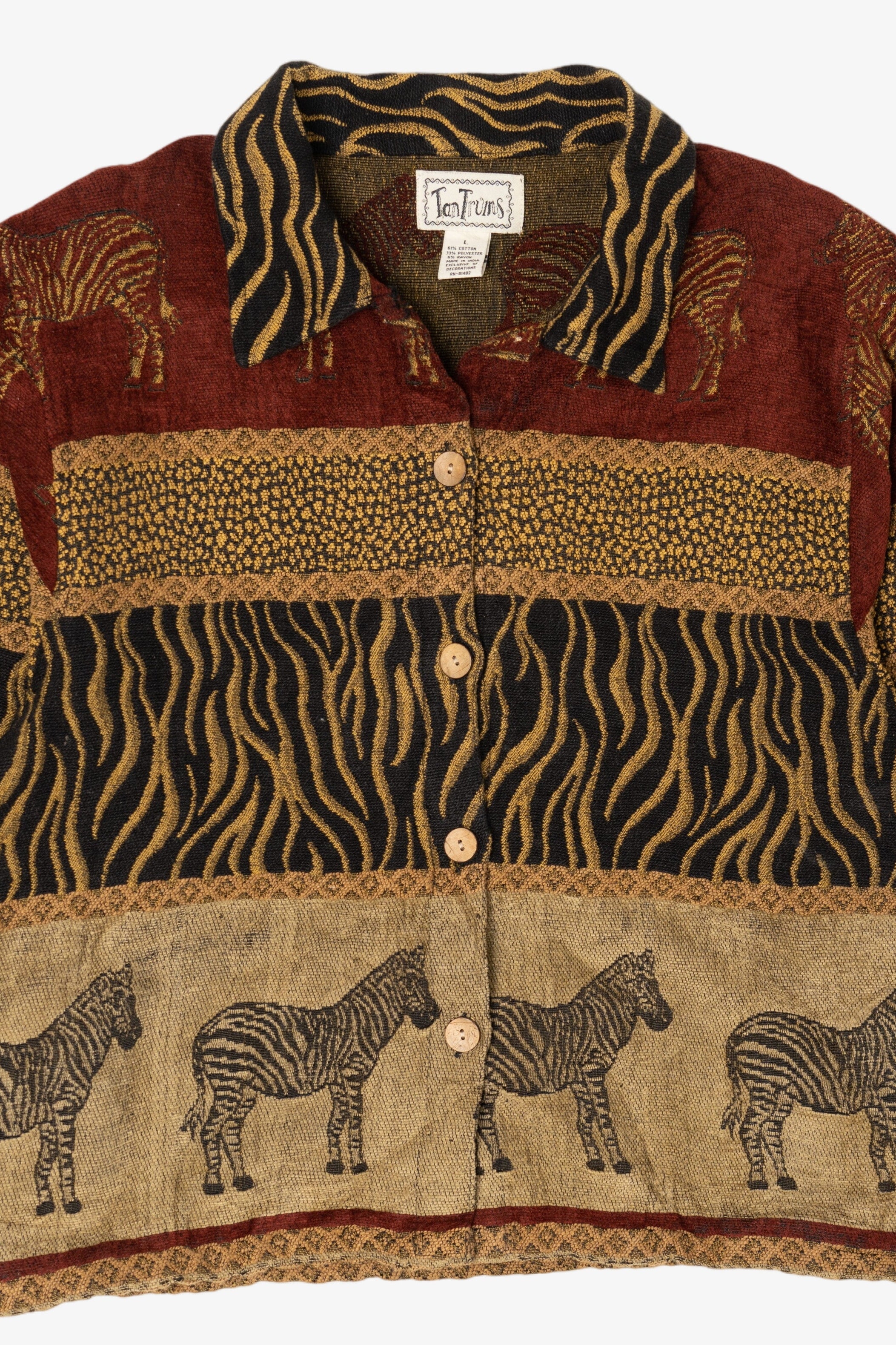 Vintage TanTrums Zebra Safari Jacket (1990s)