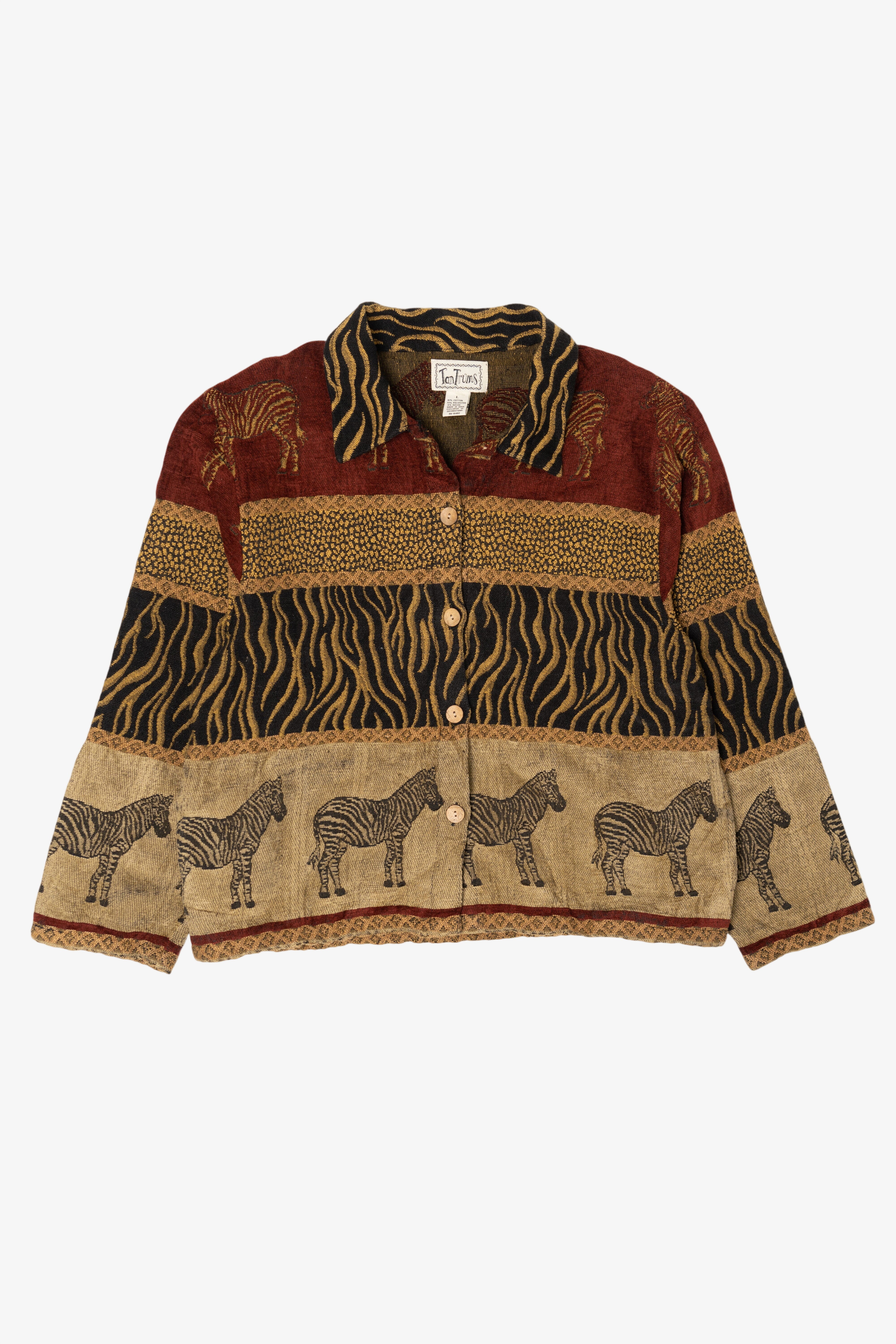 Vintage TanTrums Zebra Safari Jacket (1990s)