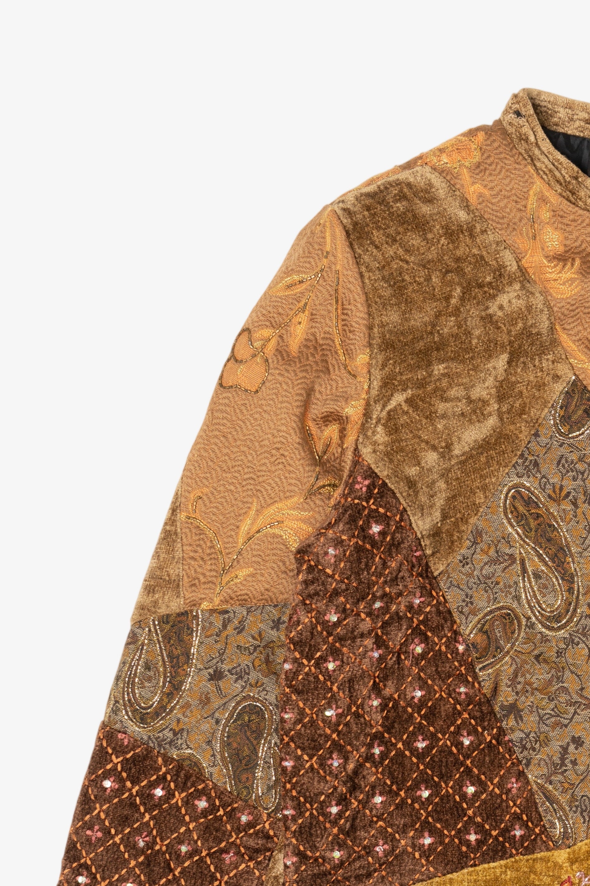 Vintage Alex Kim Tan Patchwork Jacket (1990s)