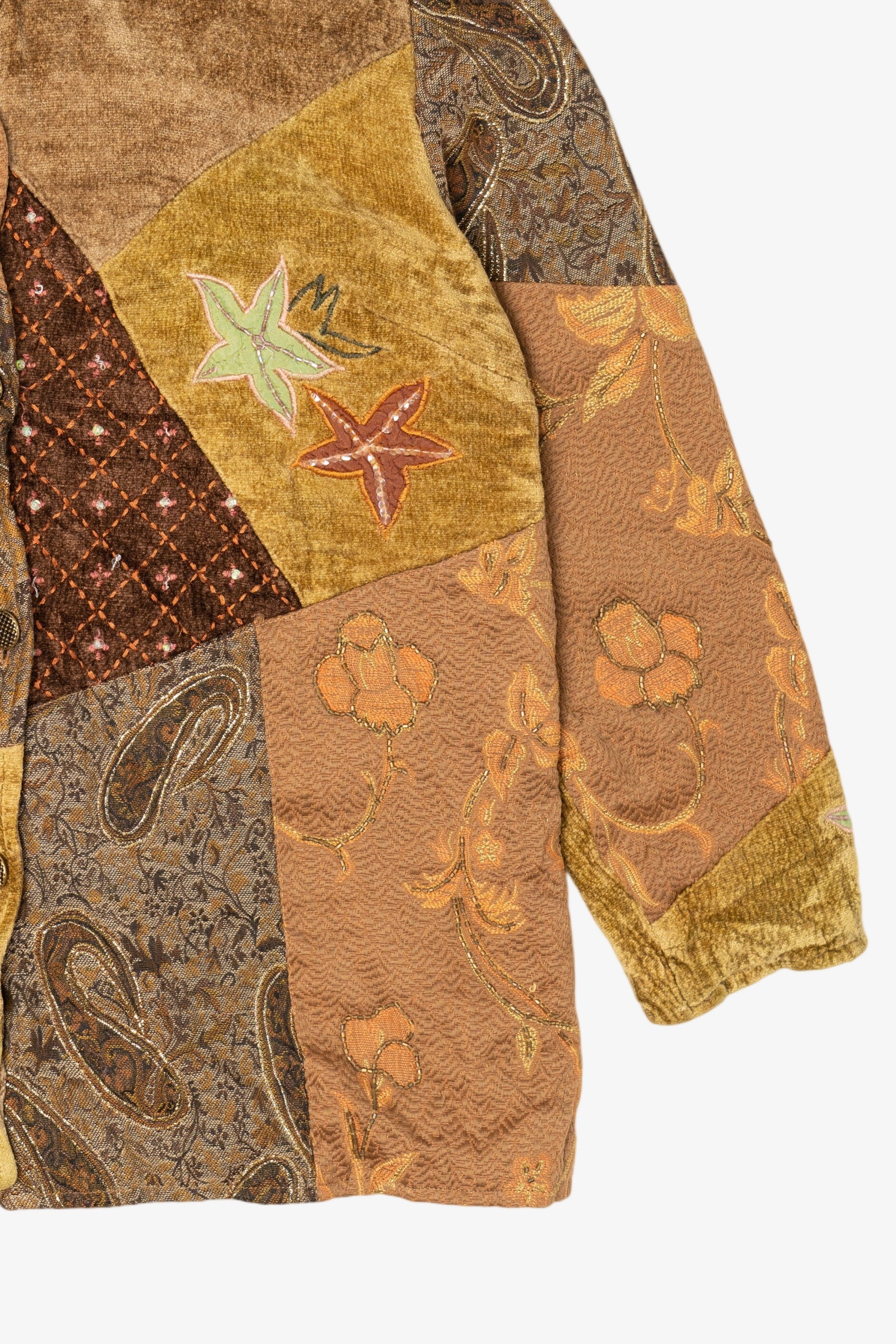 Vintage Alex Kim Tan Patchwork Jacket (1990s)