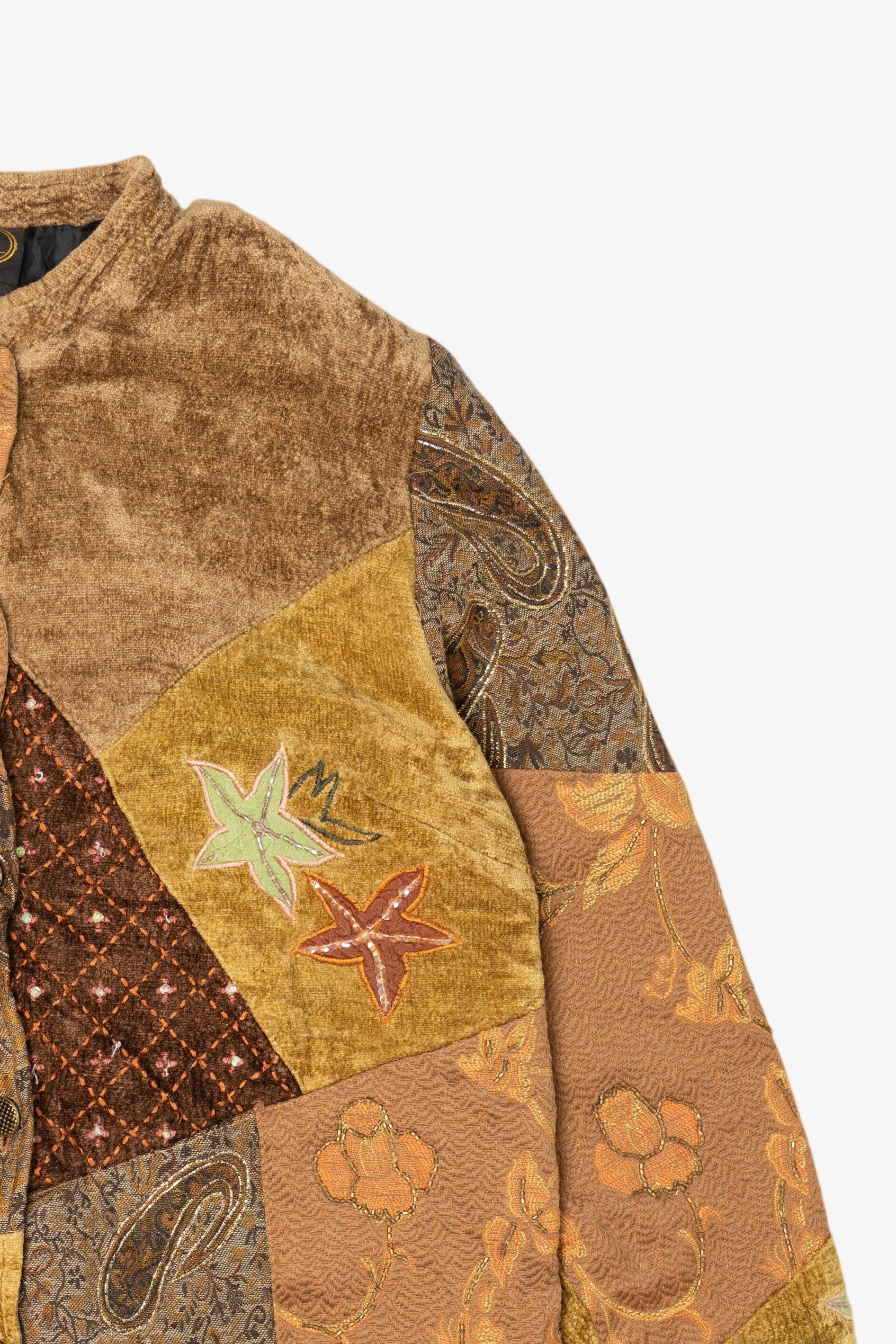 Vintage Alex Kim Tan Patchwork Jacket (1990s)