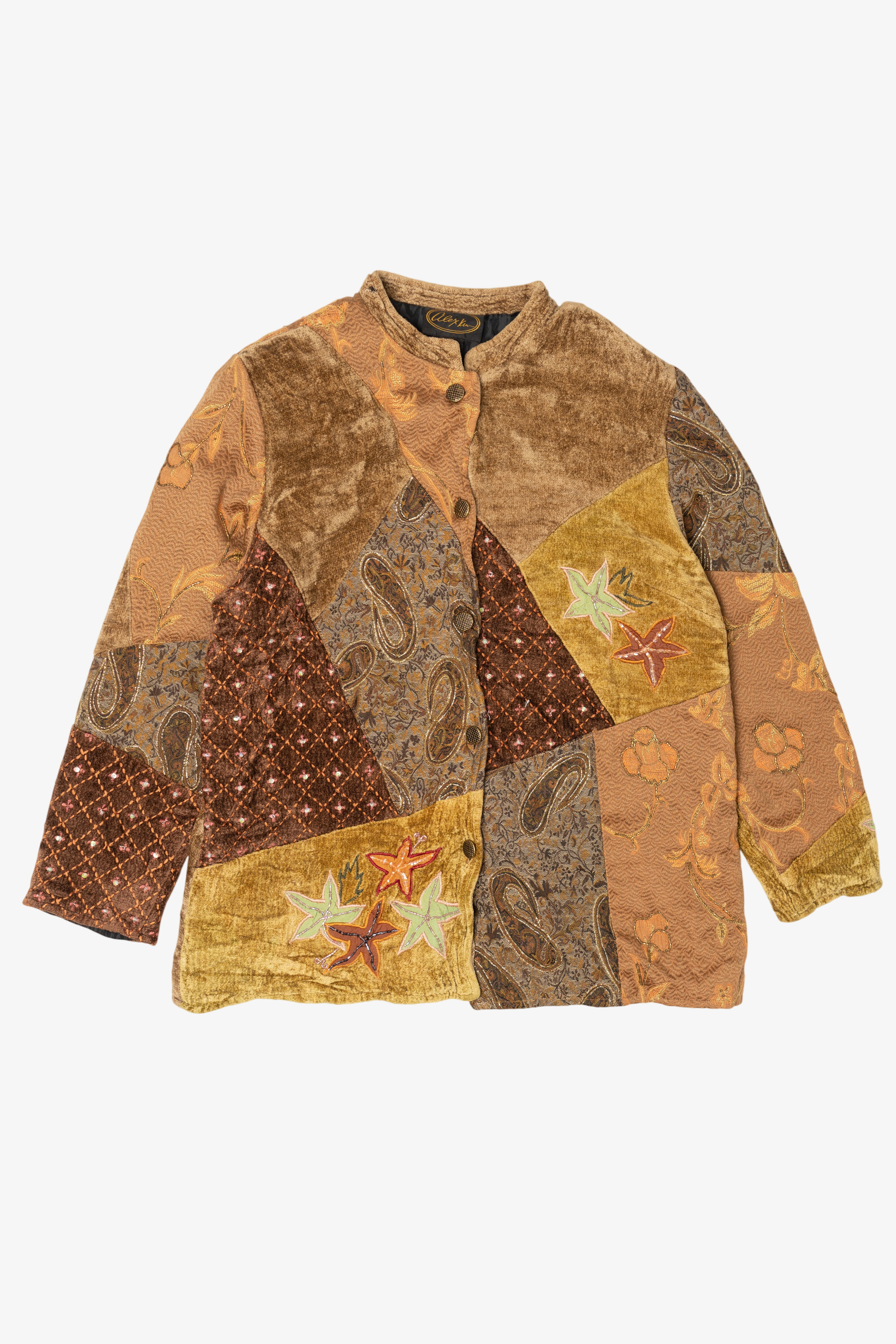 Vintage Alex Kim Tan Patchwork Jacket (1990s)