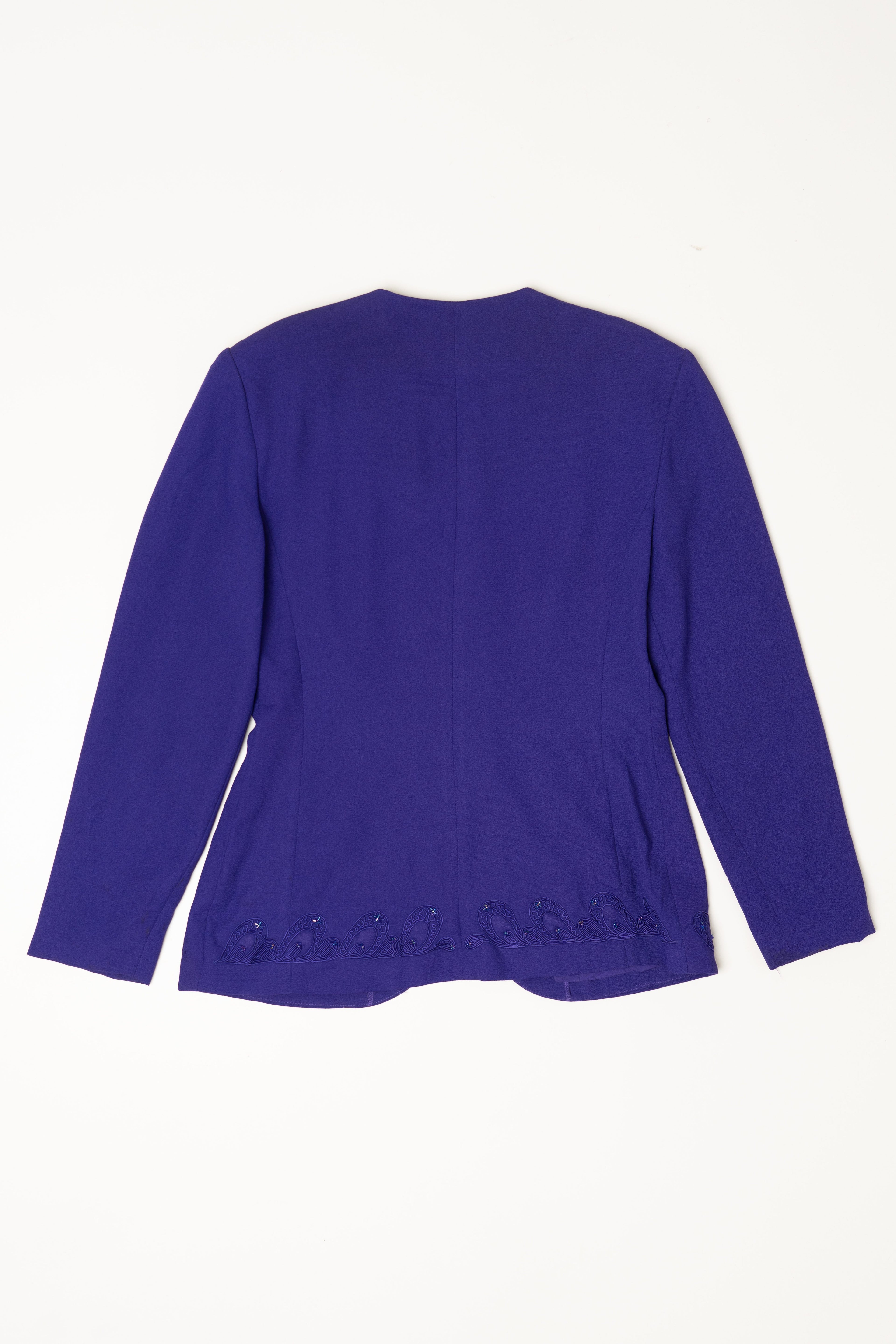 Vintage Purple Anne French Embroidered Blazer (1980s)