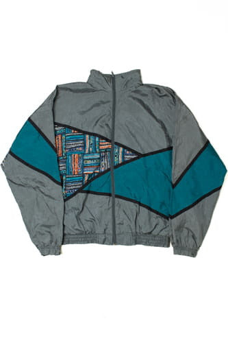 Vintage 80's Pattern Color Block Lightweight Jacket