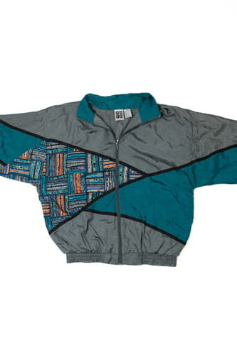 Vintage 80's Pattern Color Block Lightweight Jacket