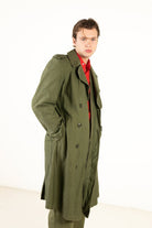 Vintage Olive Military Trench Coat (1960s)