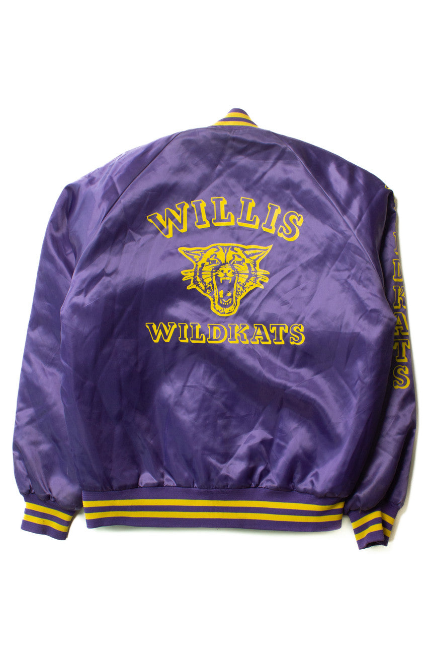 Vintage Willis Wildkats Satin Bomber Jacket (1980s)