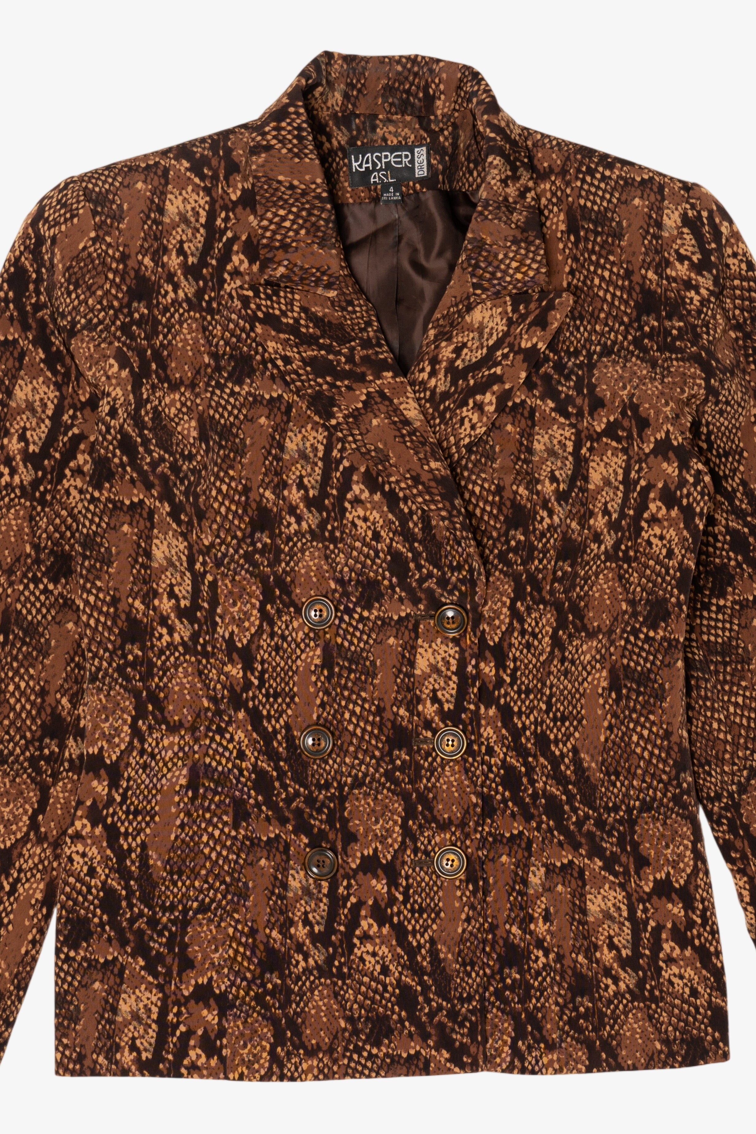 Vintage Kasper ASL Snakeskin Print Blazer (1980s)