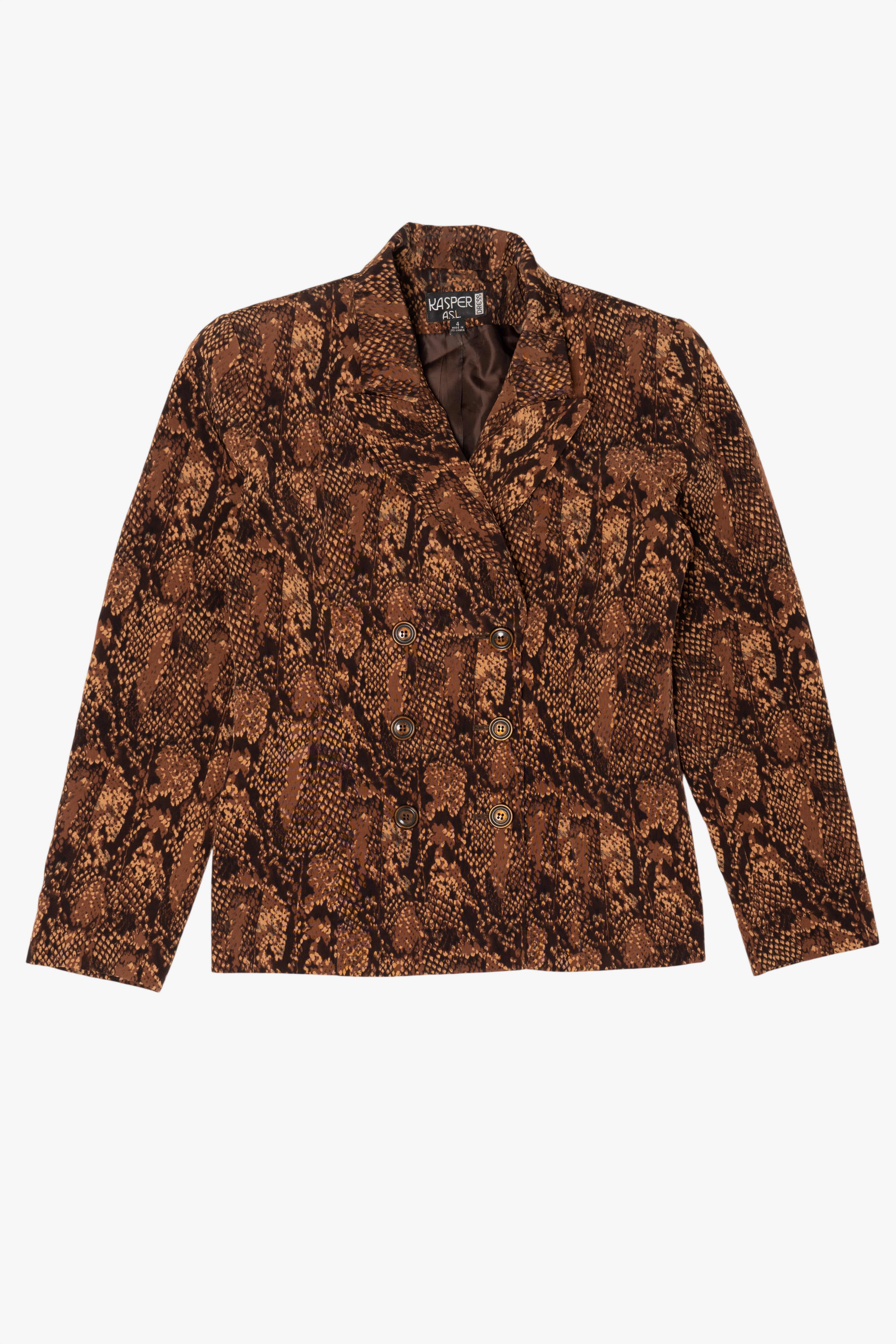 Vintage Kasper ASL Snakeskin Print Blazer (1980s)