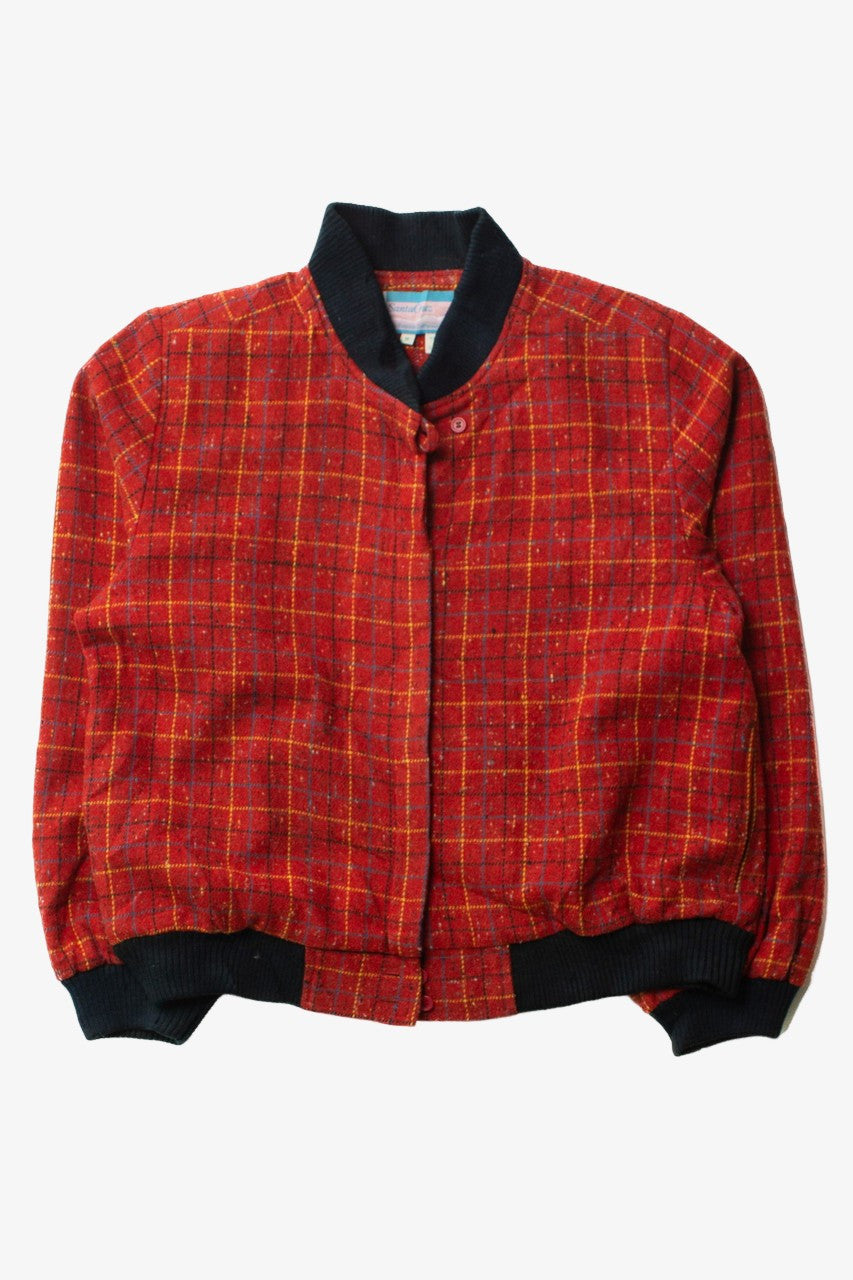 Vintage Red Plaid Wool Jacket (1990s)