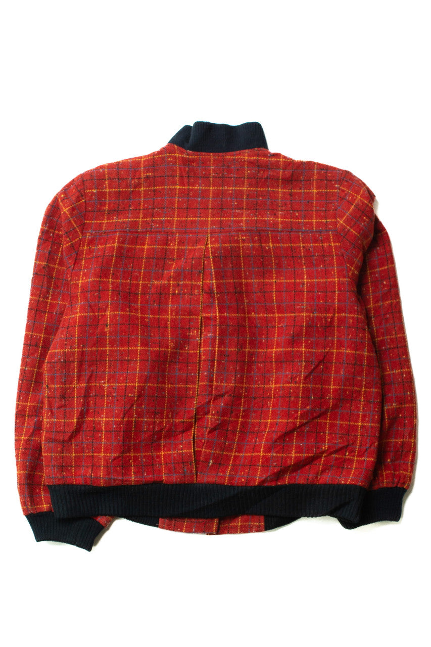 Vintage Red Plaid Wool Jacket (1990s)