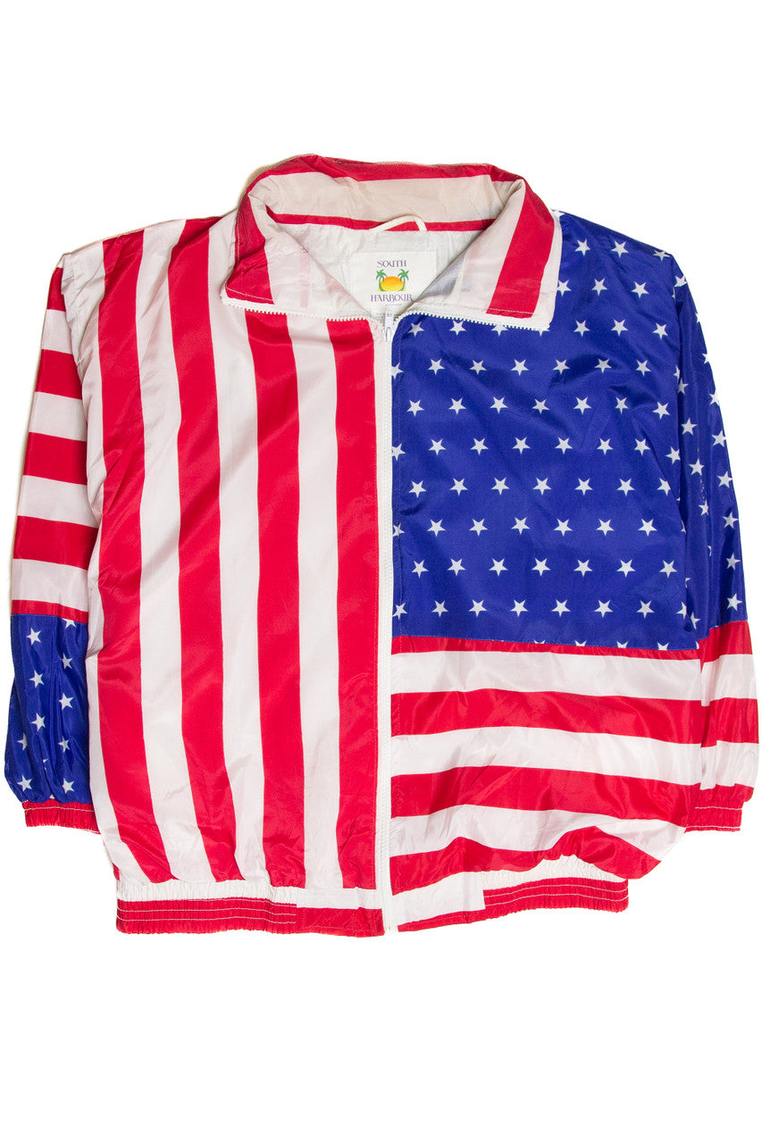 Vintage South Harbor American Flag Lightweight Jacket