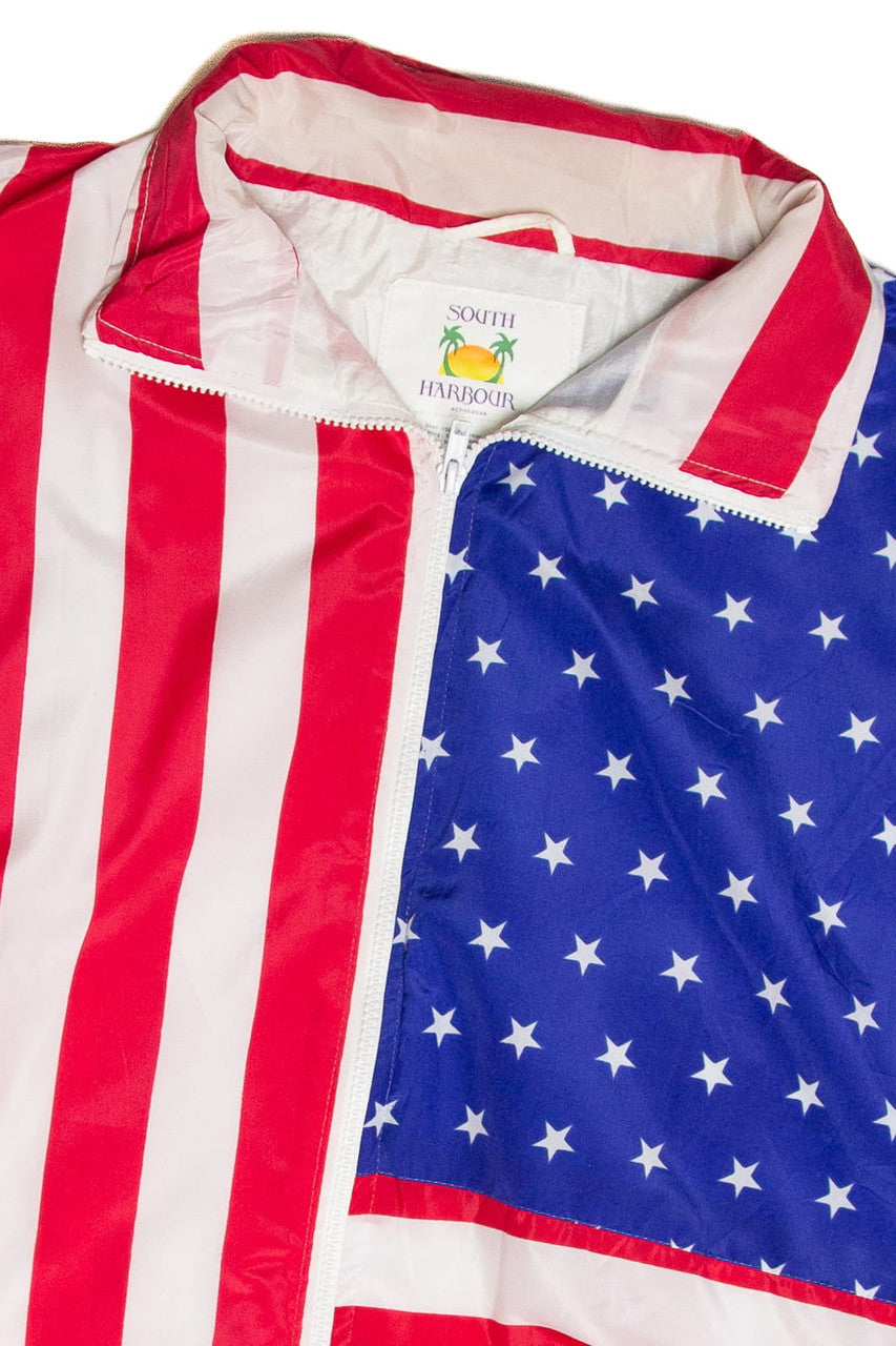 Vintage South Harbor American Flag Lightweight Jacket