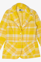 Vintage Yellow Checkered Fem-e-nits Blazer (1970s)