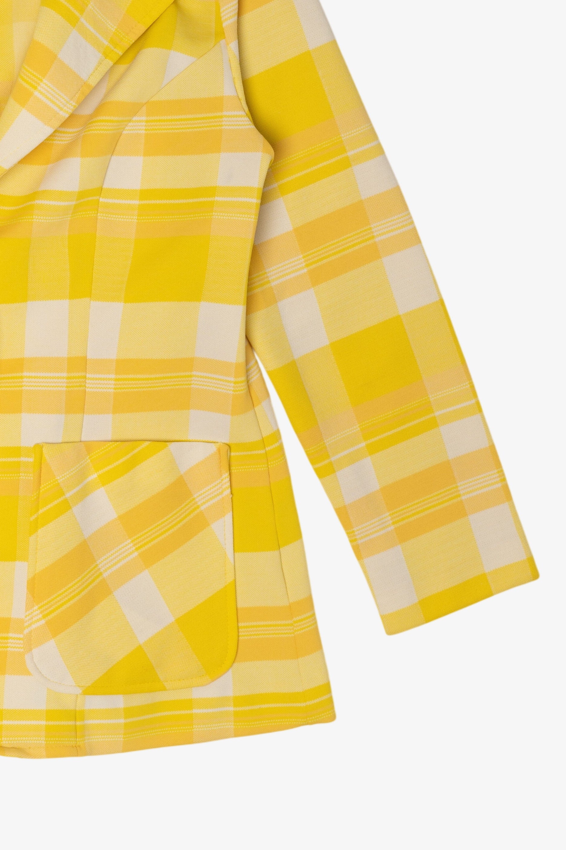 Vintage Yellow Checkered Fem-e-nits Blazer (1970s)