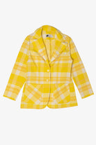 Vintage Yellow Checkered Fem-e-nits Blazer (1970s)
