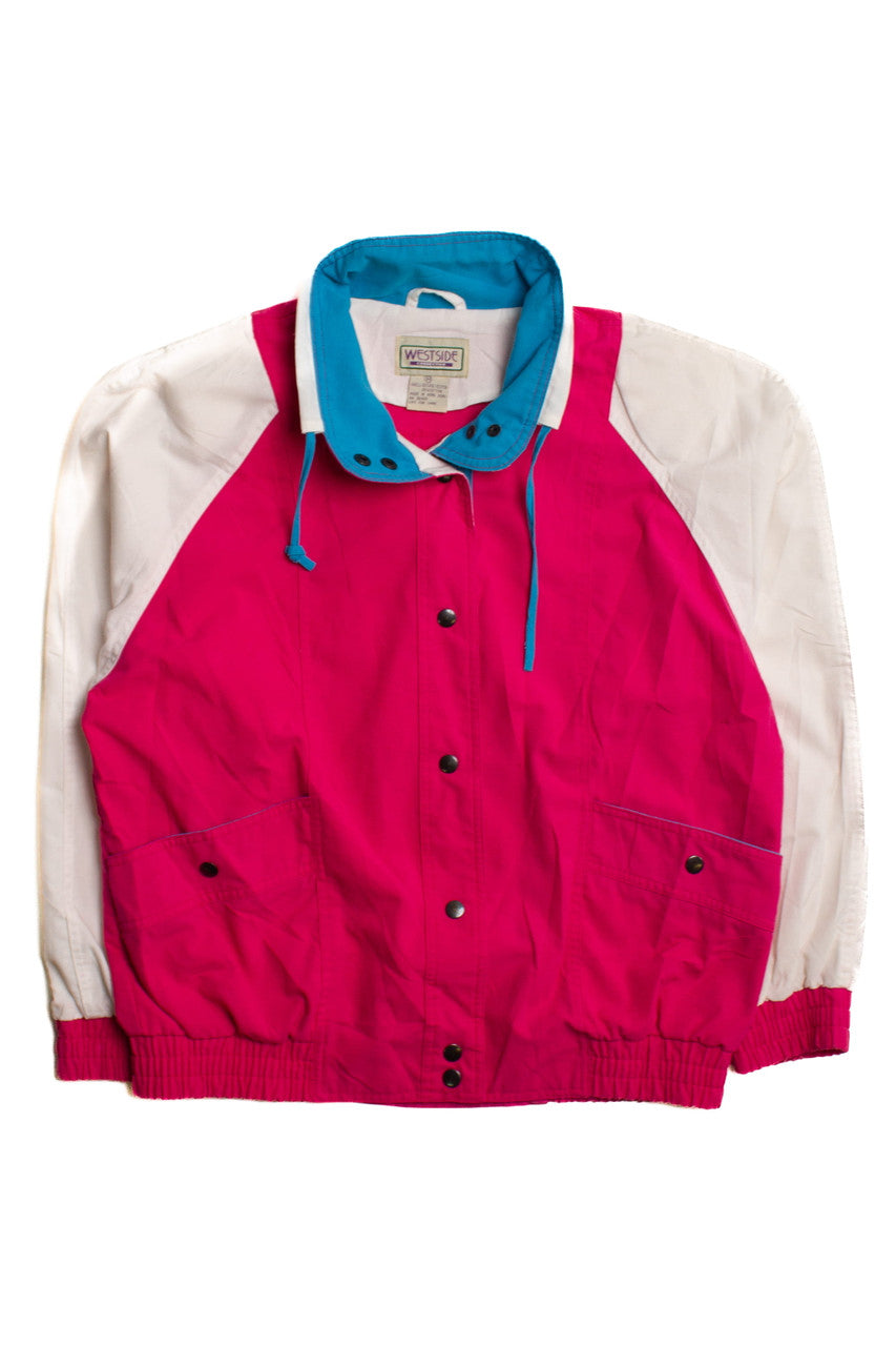 Vintage Magenta Color Block Lightweight Jacket (1990s)
