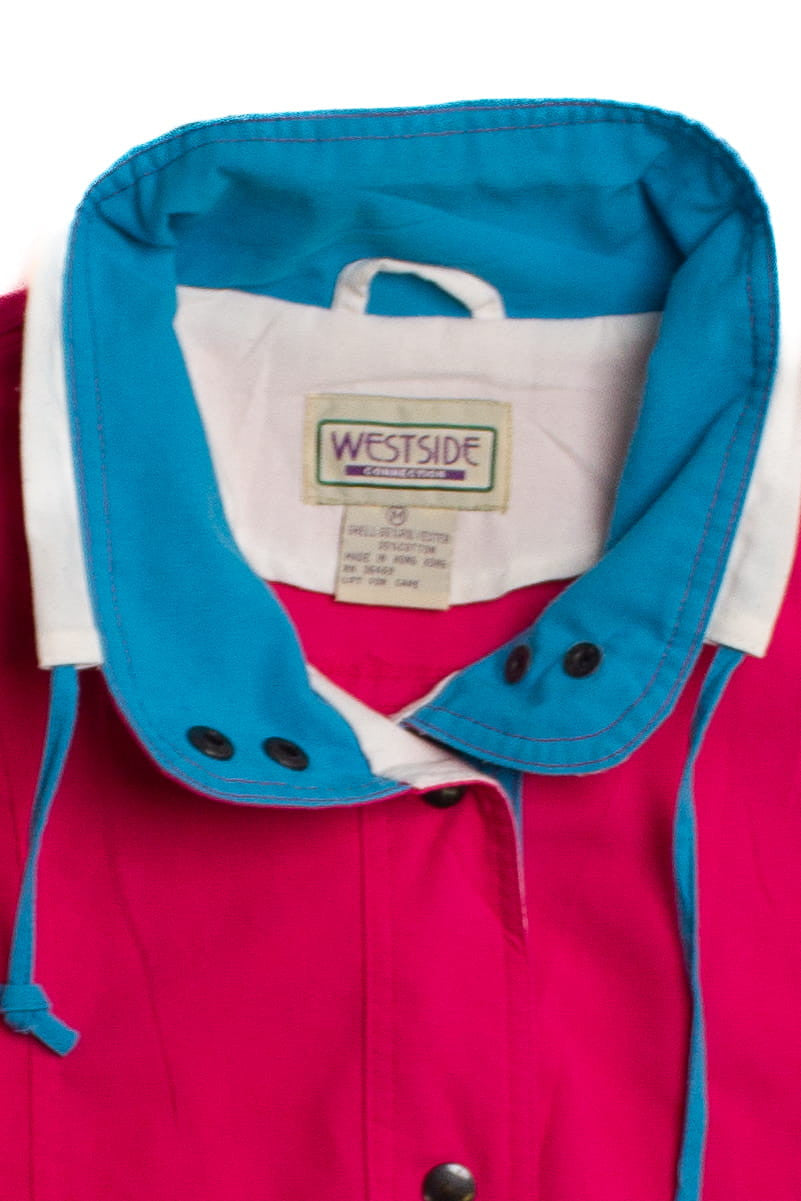Vintage Magenta Color Block Lightweight Jacket (1990s)