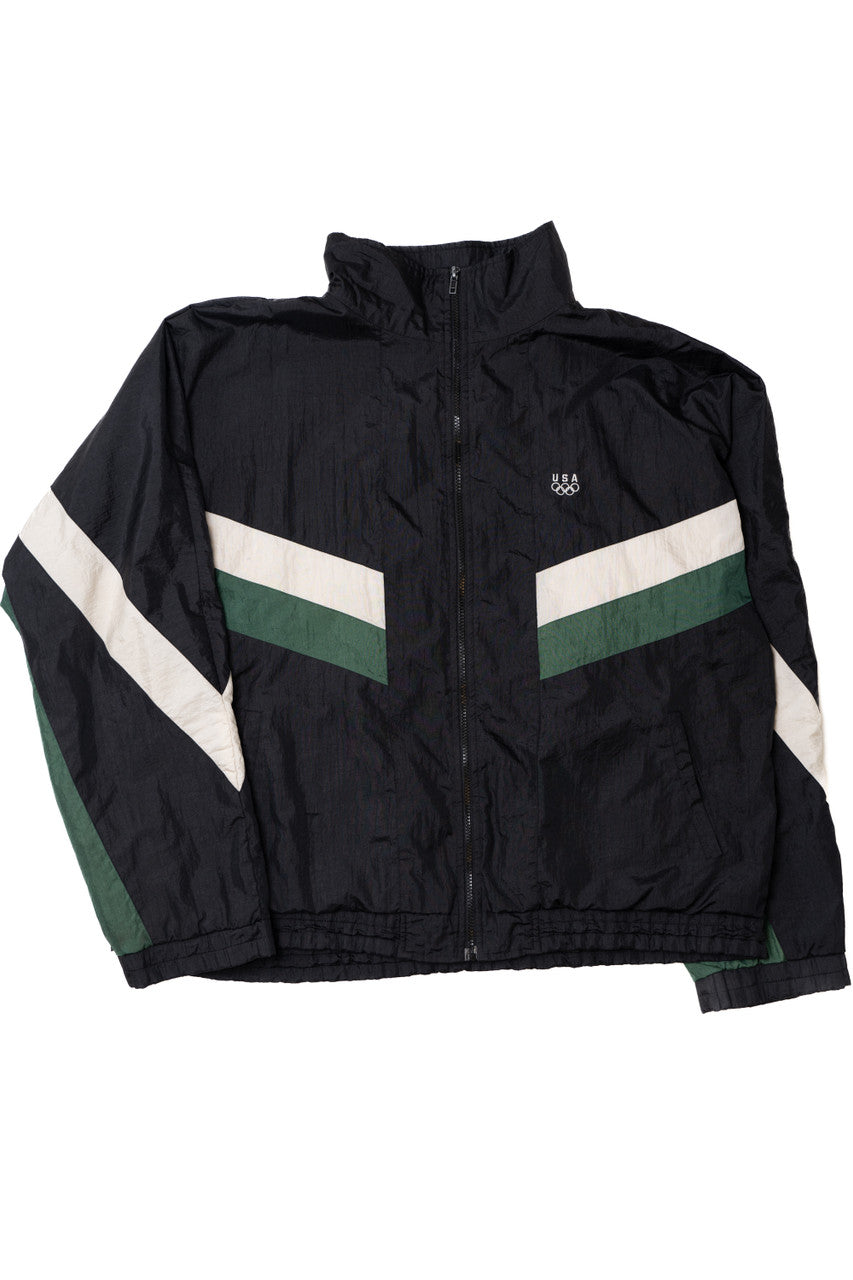 Vintage USA Olympics Embroidered Logo Lightweight Windbreaker Jacket