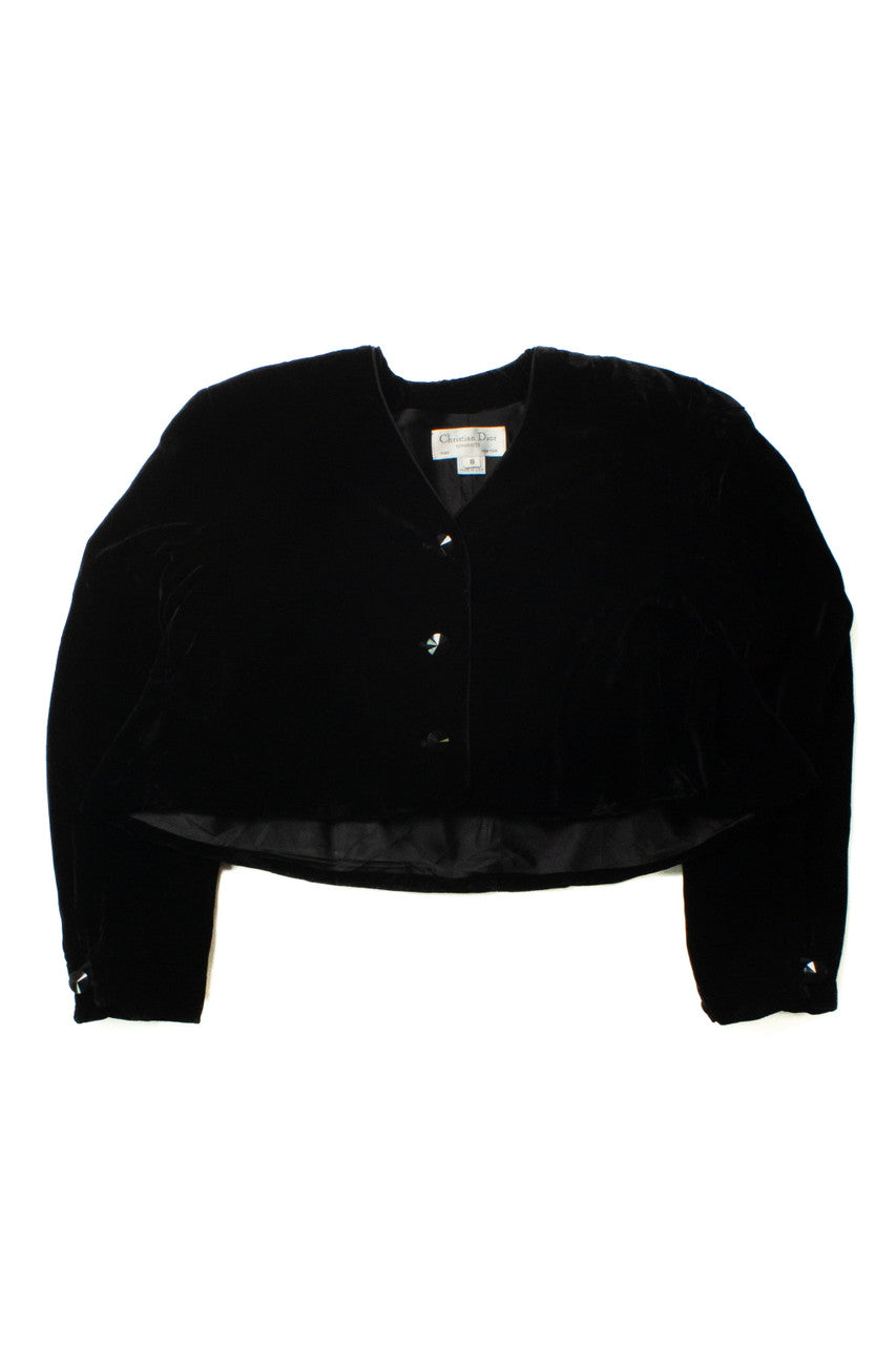 Vintage Christian Dior Cropped Velvet Jacket