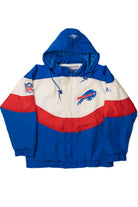 Vintage Buffalo Bills NFL Full Zip Hooded Puffer Apex One Lightweight Jacket