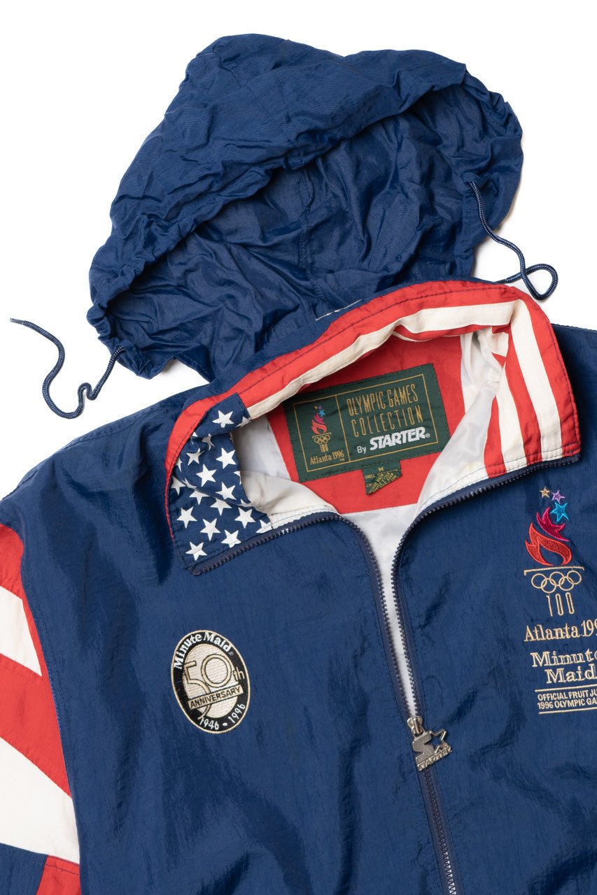 Vintage 1996 Atlanta Olympics American Flag Starter Lightweight Jacket