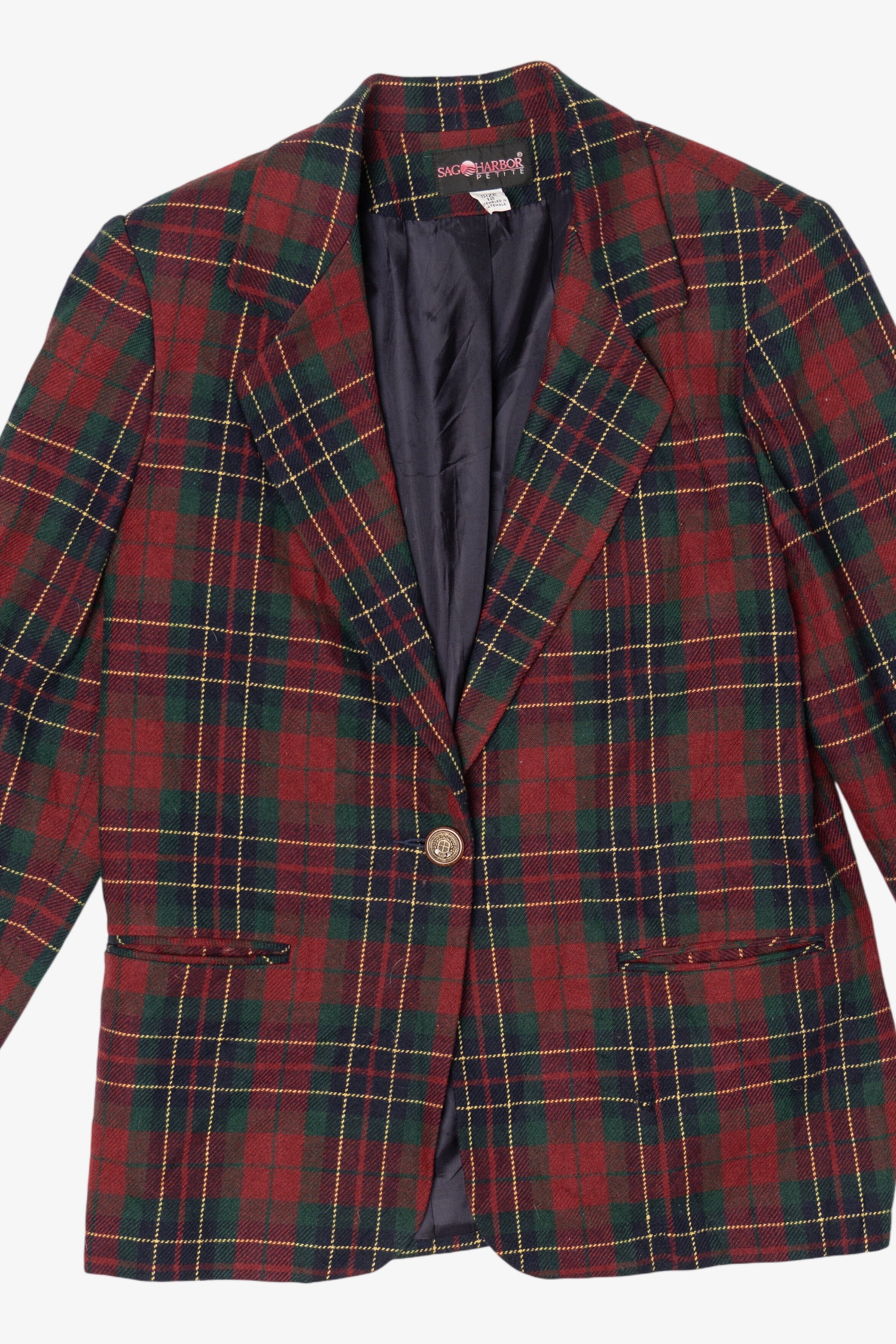 Vintage Red Plaid Sag Harbor Blazer (1990s)