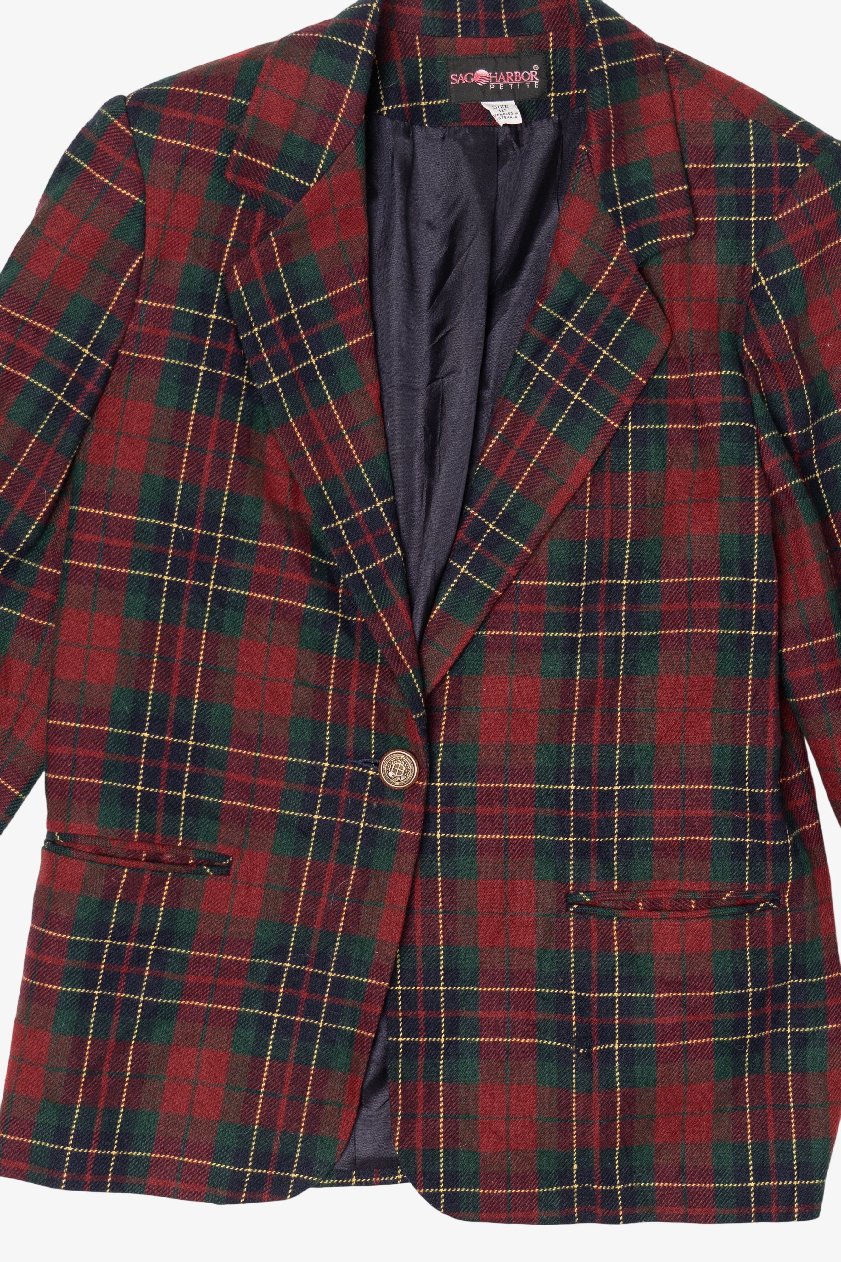 Vintage Red Plaid Sag Harbor Blazer (1990s)