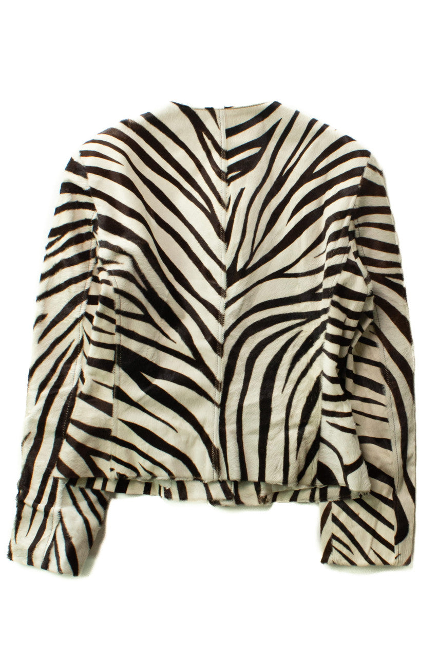 Vintage Ralph Lauren Purple Label Zebra Print Jacket (1990s