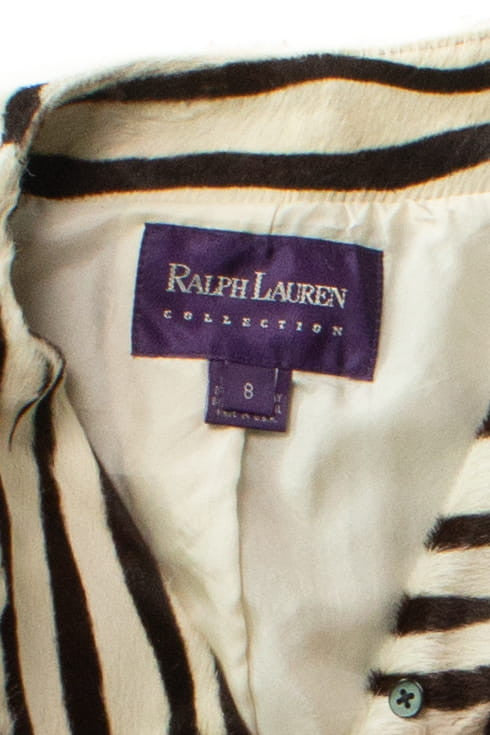 Vintage Ralph Lauren Purple Label Zebra Print Jacket (1990s