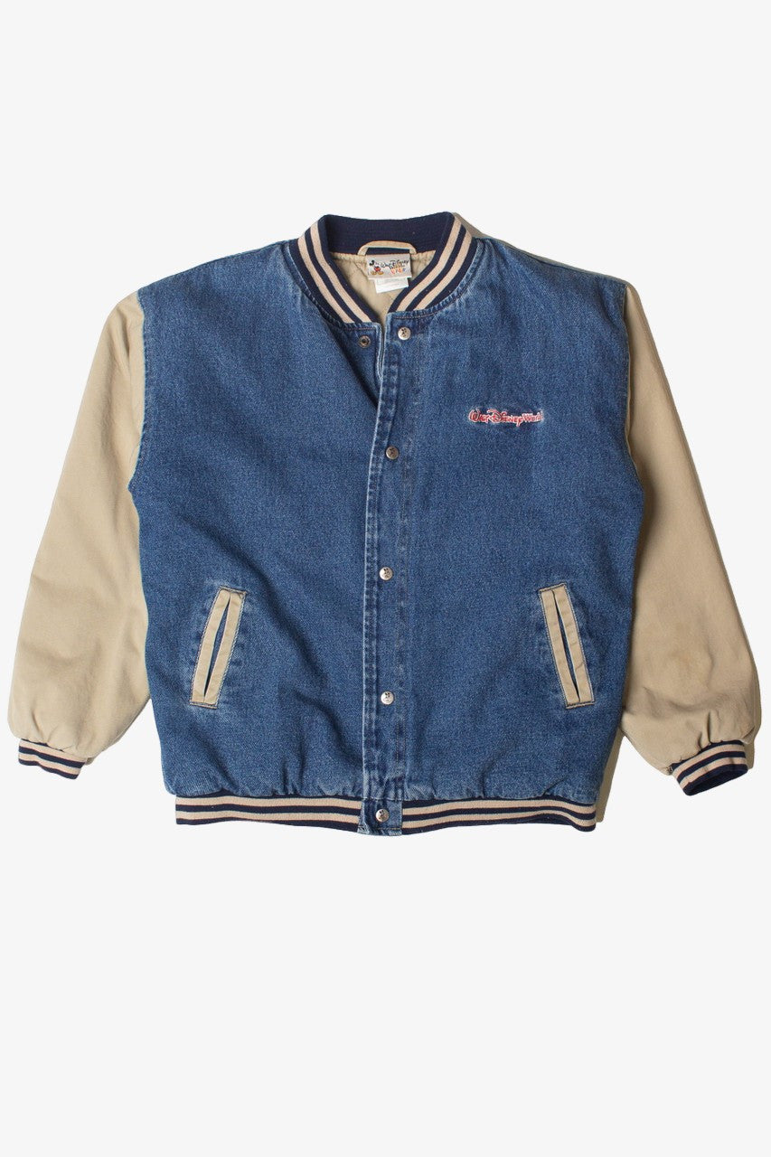 Vintage Embroidered Walt Disney World Denim Varsity Lightweight Jacket (1990s)
