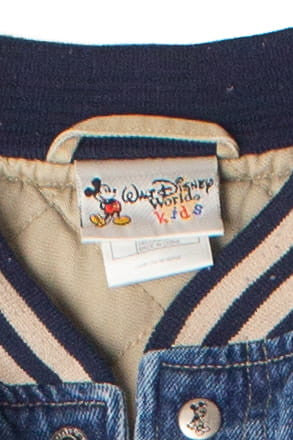 Vintage Embroidered Walt Disney World Denim Varsity Lightweight Jacket (1990s)