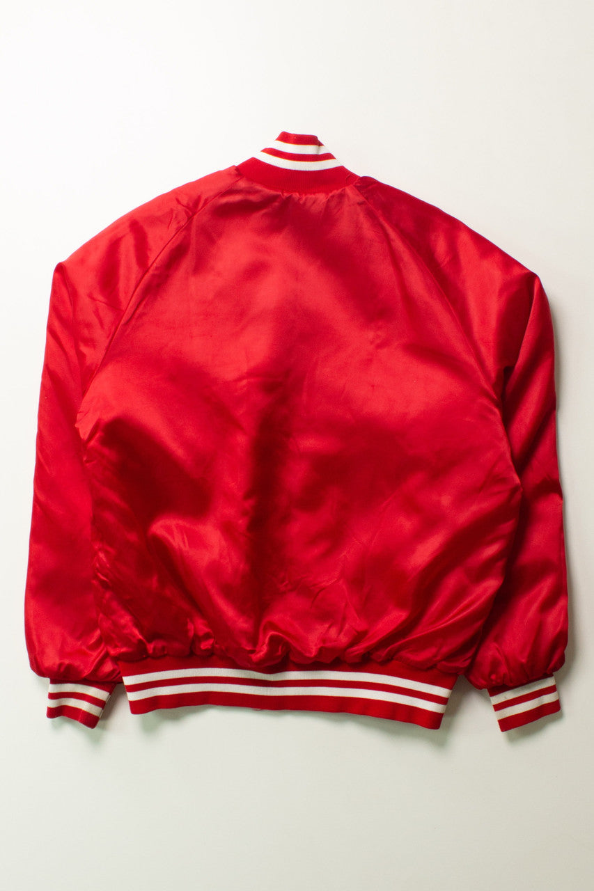 Vintage Red Owl Satin Bomber Jacket (1980s)