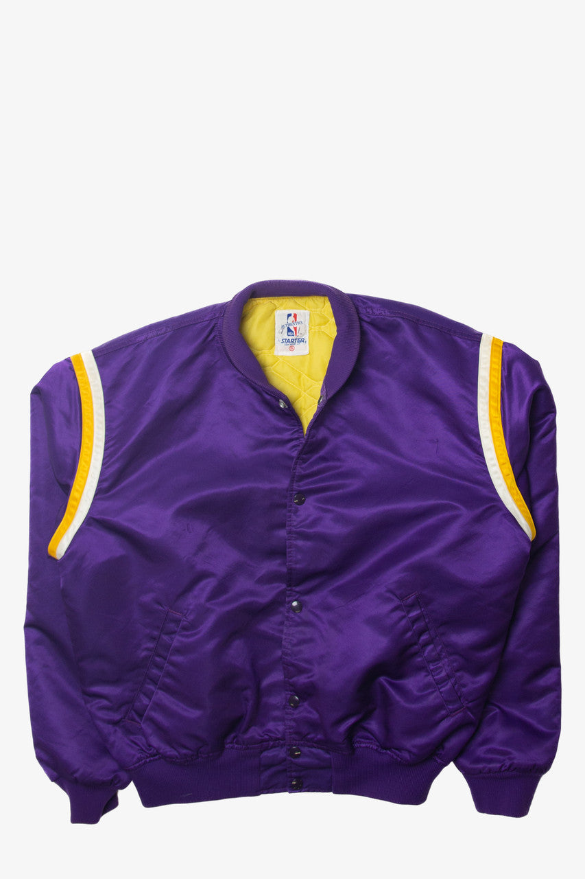 Vintage Lakers Colors Blank Purple NBA Starter Bomber Jacket