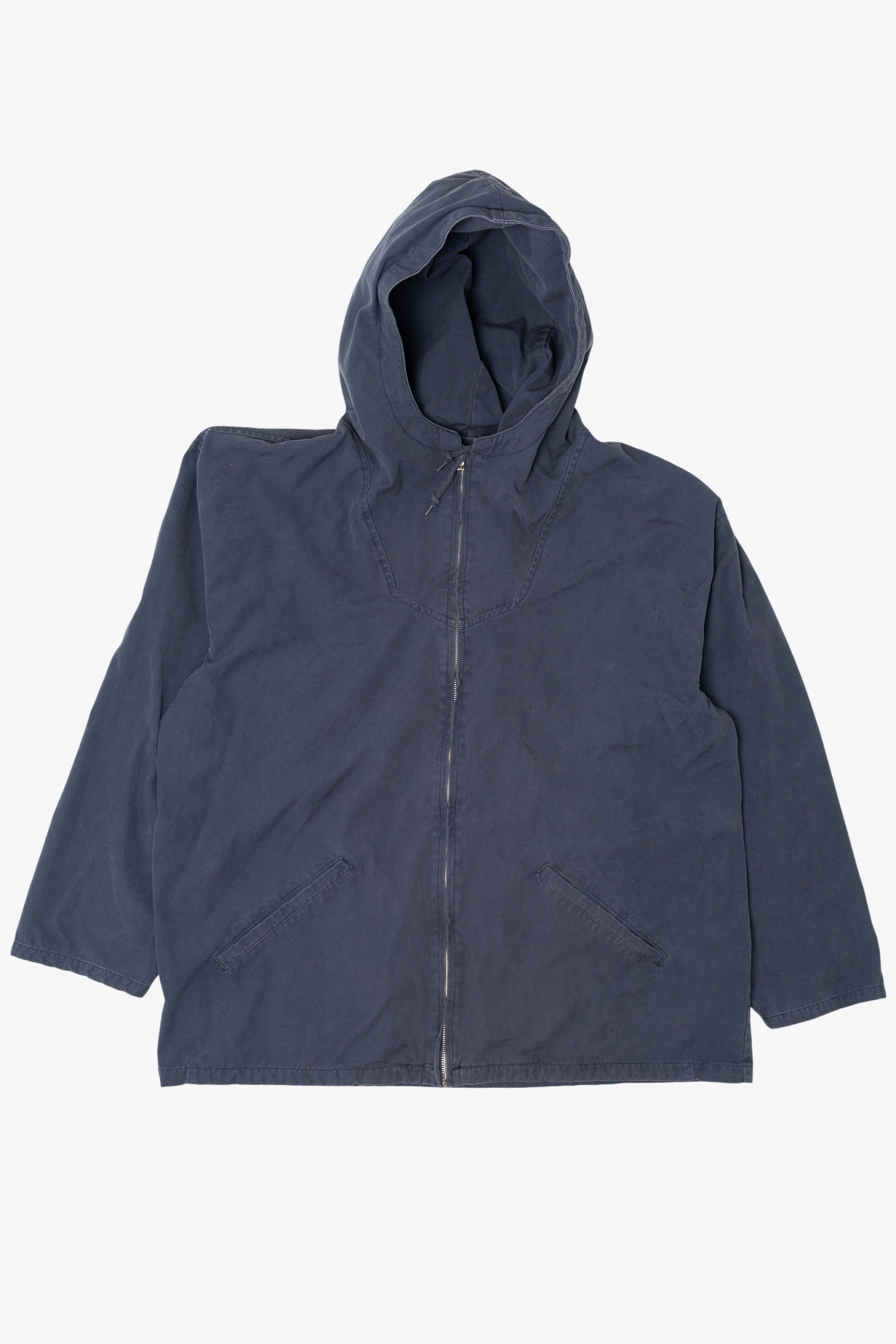 Vintage Navy Blue J. Crew Hooded Lightweight Jacket (1990s)