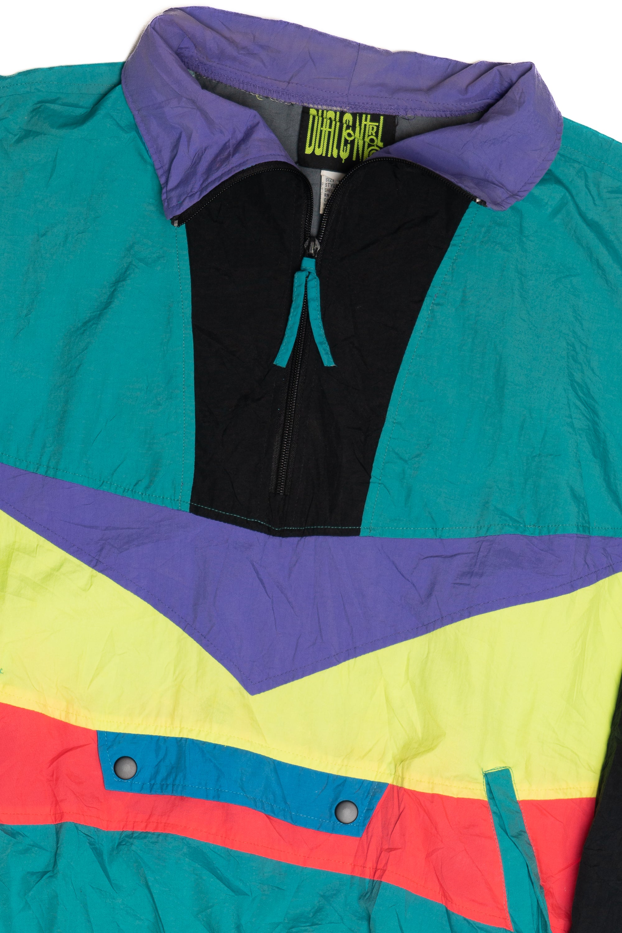 Vintage Dual Control Neon Color Block Nylon Windbreaker (1990s)