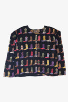 Vintage Don't Mess With Texas Cowboy Boots Quilted Jacket (1990s)