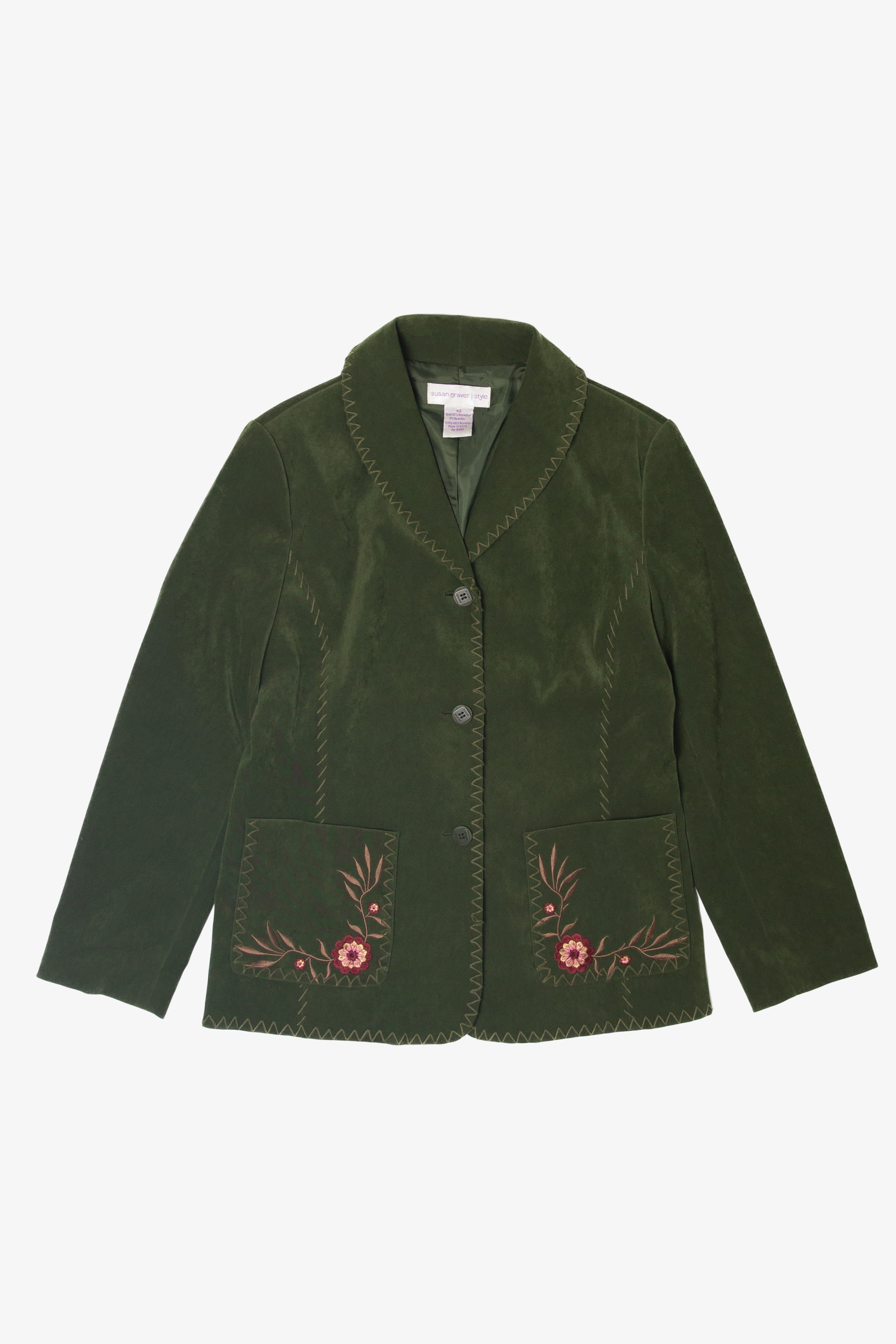 Susan Graver Green Floral Lightweight Jacket – Ragstock