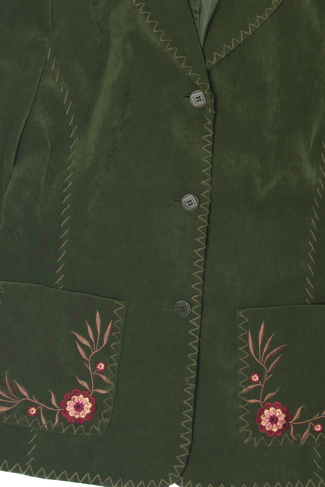 Susan Graver Green Floral Lightweight Jacket