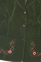 Susan Graver Green Floral Lightweight Jacket