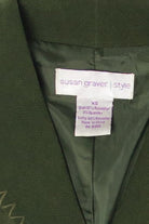 Susan Graver Green Floral Lightweight Jacket
